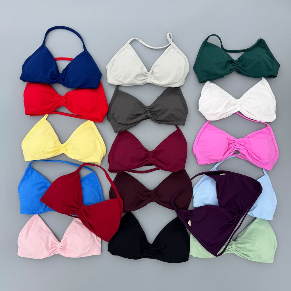 Push Up Bra Padded - Strappy Bra Gym Top Women High