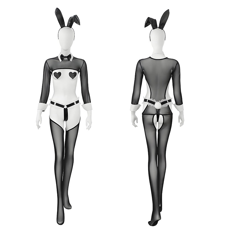 Anime Bunny Maid Uniform Mesh  - Garter Belt Set ulasan dan harga