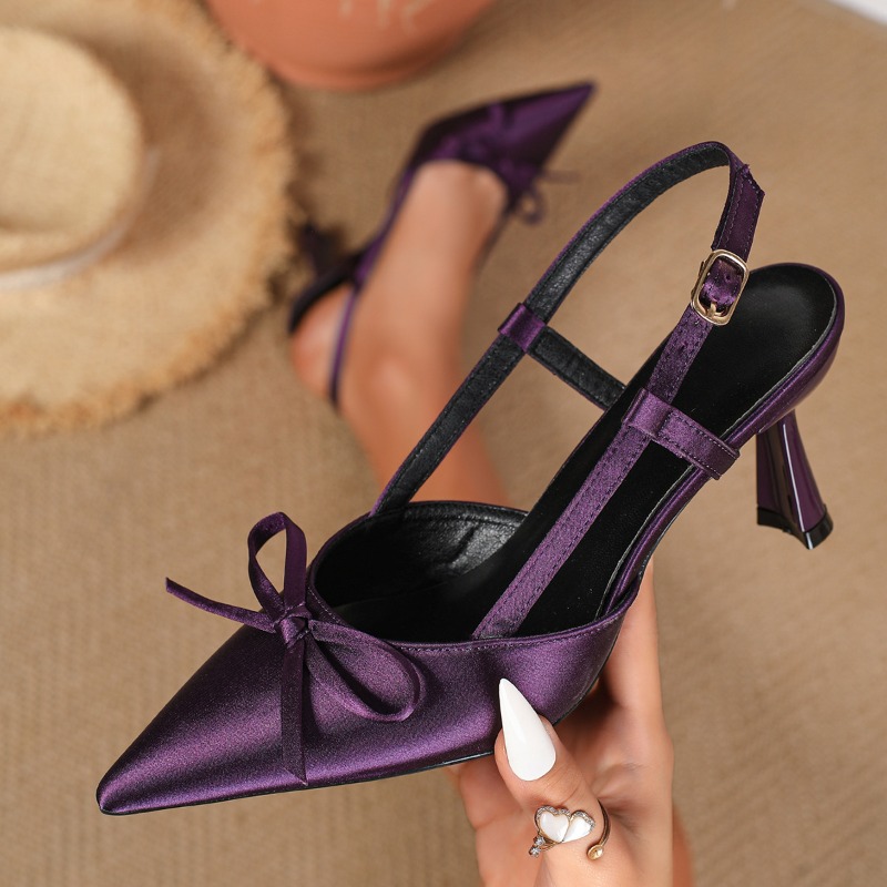 Women's Elegant Purple Satin P - Slip Dress Satin ulasan dan harga