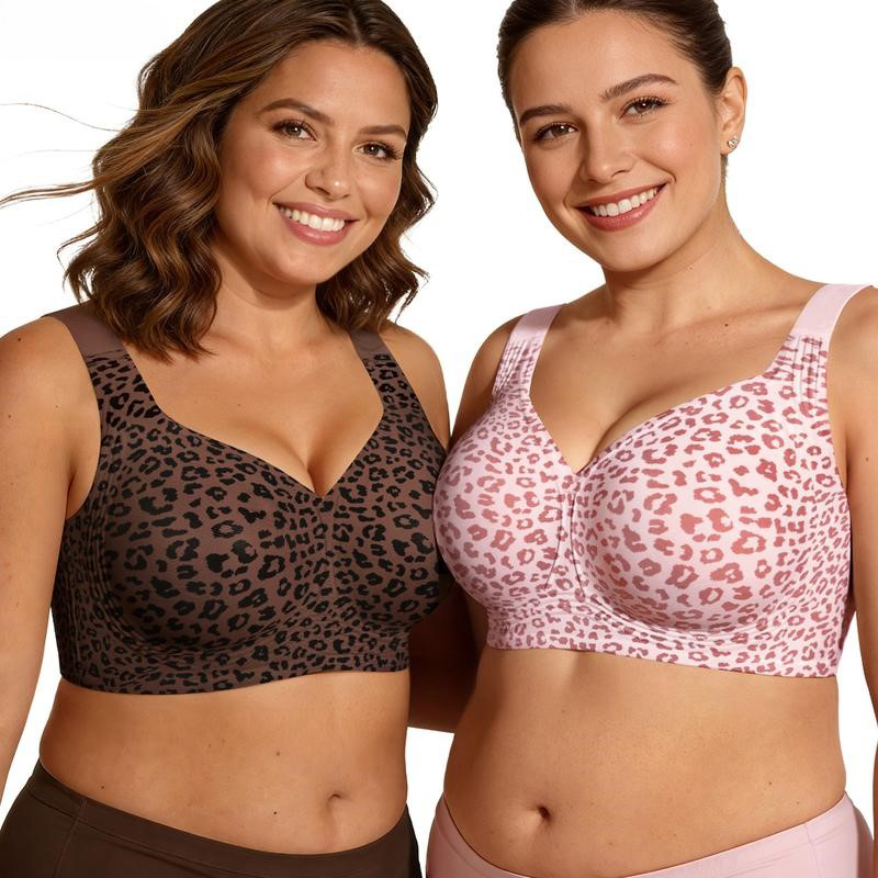 1Pcs Leopard Print Seamless Wi - Bralette Wireless Soft ulasan dan harga