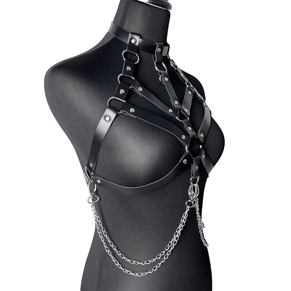 Chain with Leather Lingerie Wo - Garter Belt Set ulasan dan harga