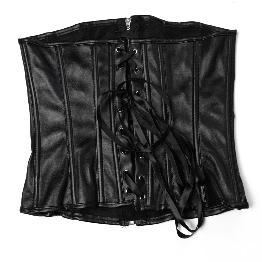 Black Short Zipper PU Faux Lea - Corset Waist Cinch ulasan dan harga