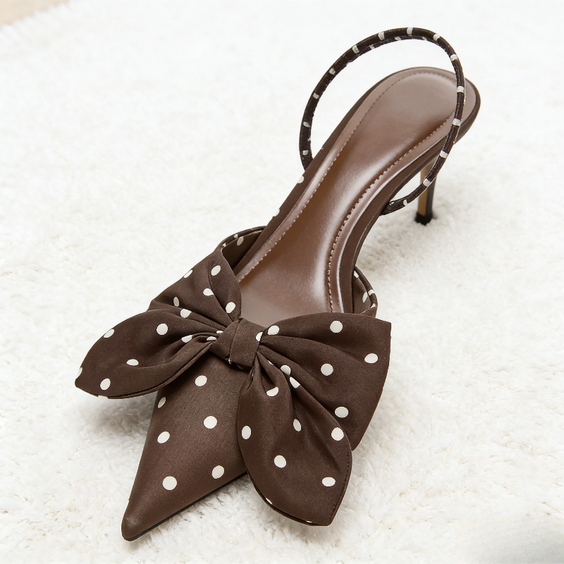 Brown Polka Dot Butterfly Knot - Slip Dress Satin ulasan dan harga