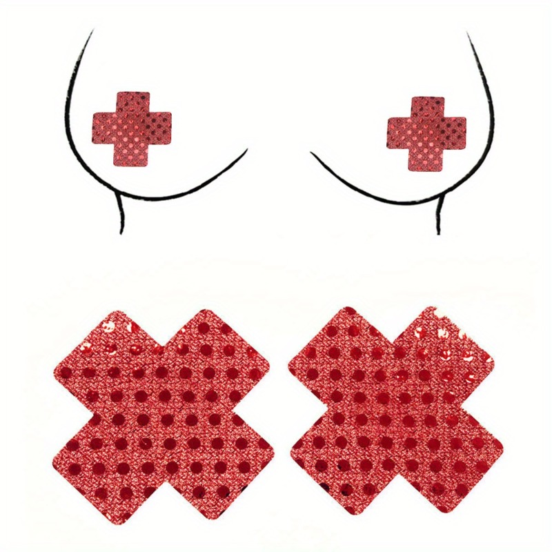Red Cross Design Nipple Covers - Nipple Cover Pasties ulasan dan harga