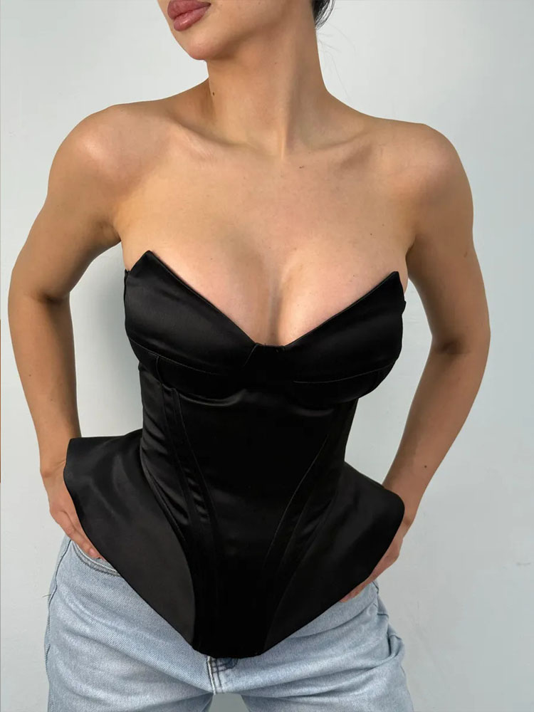 BKQU Sexy Fishbone Strapless C - Corset Waist Cinch ulasan dan harga